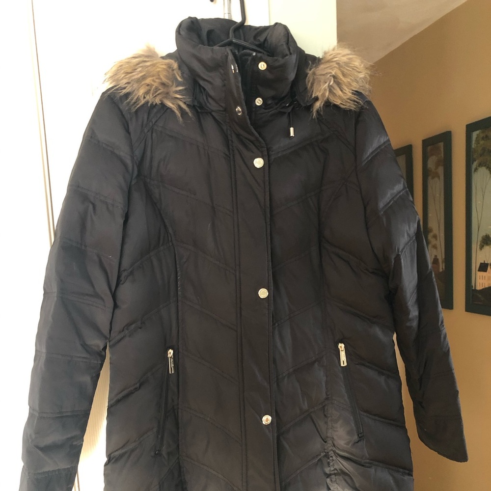 Woman’s Kenneth Cole Black Hooded Down Coat